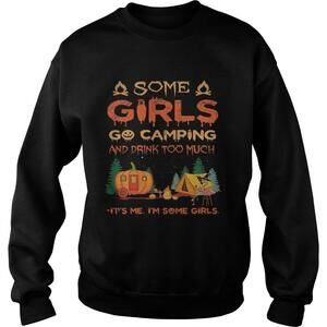 Halloween Flamingo Some Girls Go Camping And Drink Too Much Sweatshirt